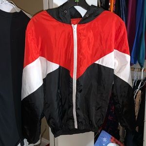 Color Block Windbreaker Zip Up
